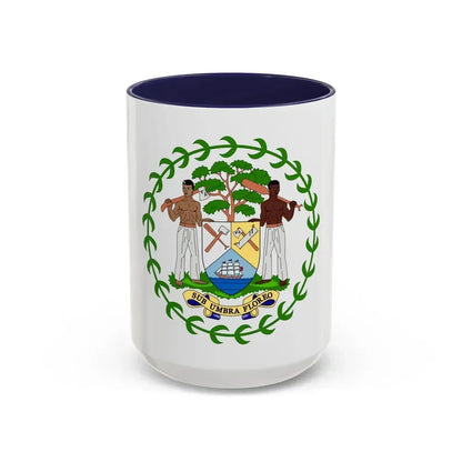 Coat of arms of Belize - Accent Coffee Mug 15oz Navy - Go Mug Yourself