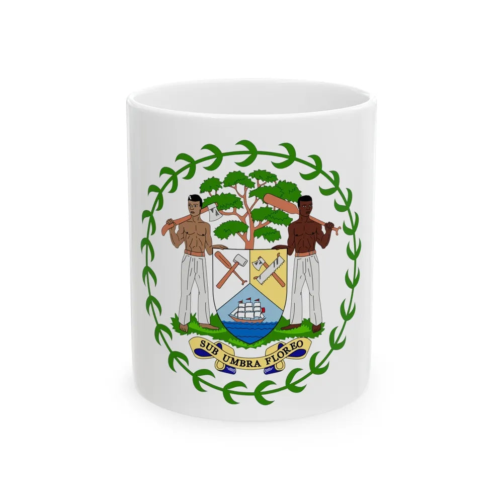 Coat of arms of Belize - White Coffee Mug-11oz-Go Mug Yourself