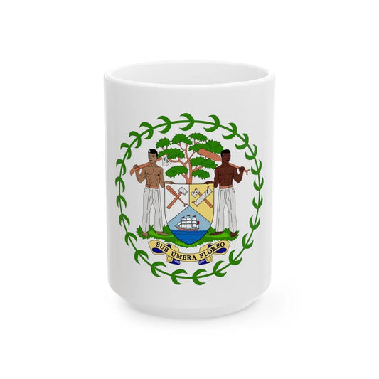 Coat of arms of Belize - White Coffee Mug-15oz-Go Mug Yourself