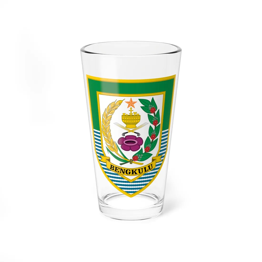 Coat of arms of Bengkulu (Indonesia) (Coat of Arms) Pint Glass 16oz 16oz - Go Mug Yourself