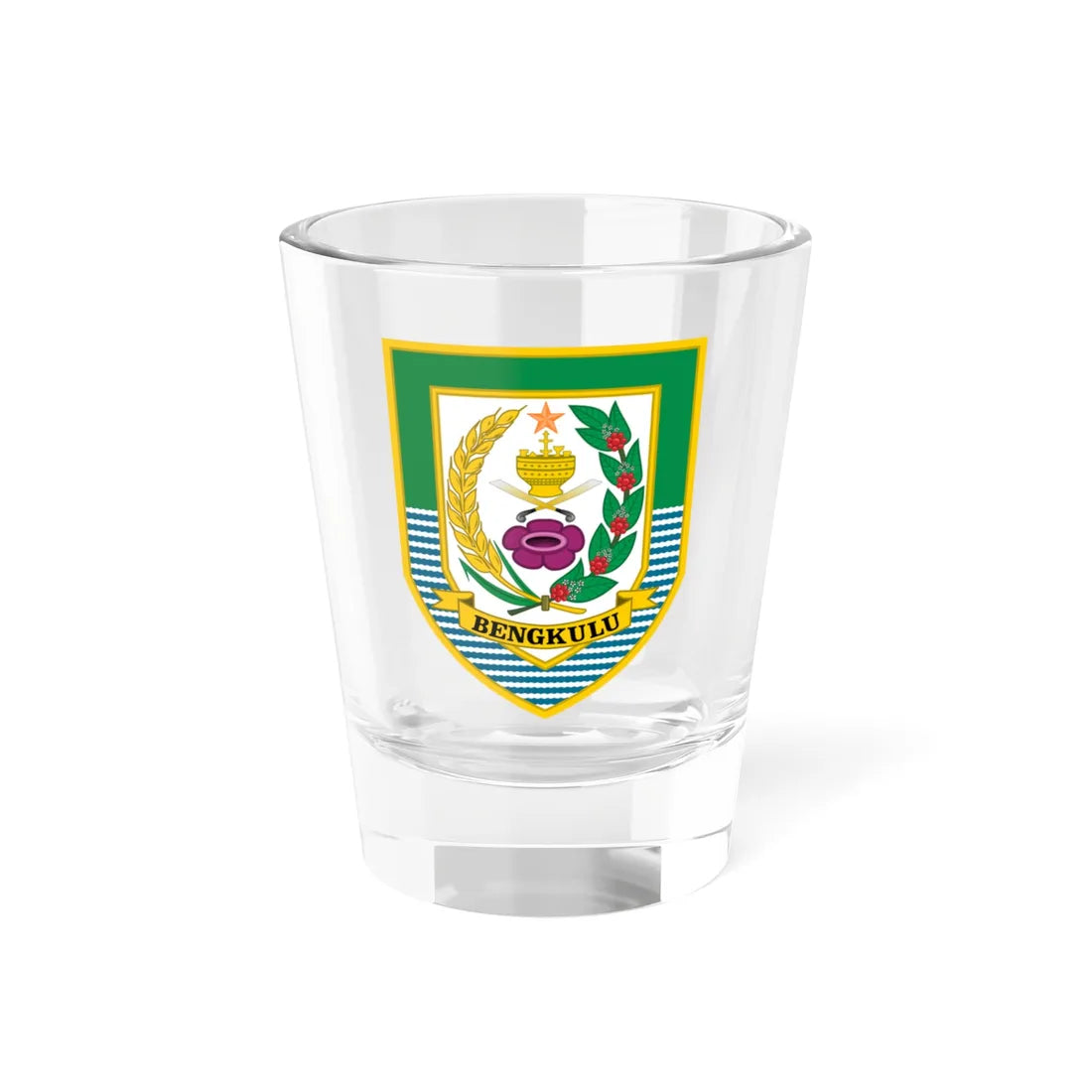 Coat of arms of Bengkulu (Indonesia) (Coat of Arms) Shot Glass 1.5oz 1.5oz - Go Mug Yourself