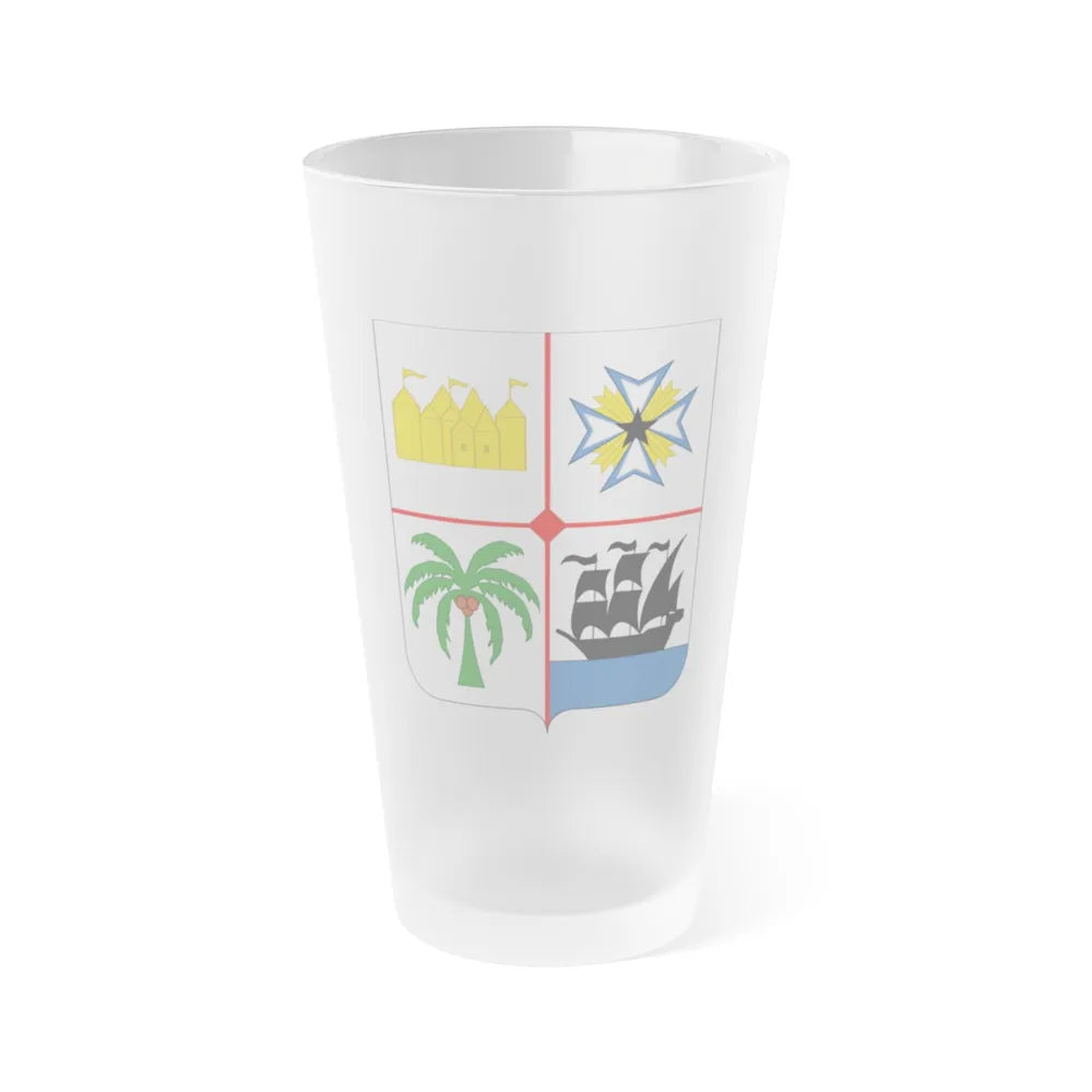 Coat of arms of Benin 2 - Frosted Pint Glass 16oz-16oz-Frosted-Go Mug Yourself