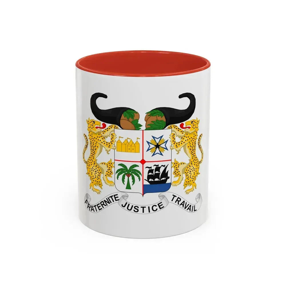 Coat of arms of Benin - Accent Coffee Mug 11oz Red - Go Mug Yourself