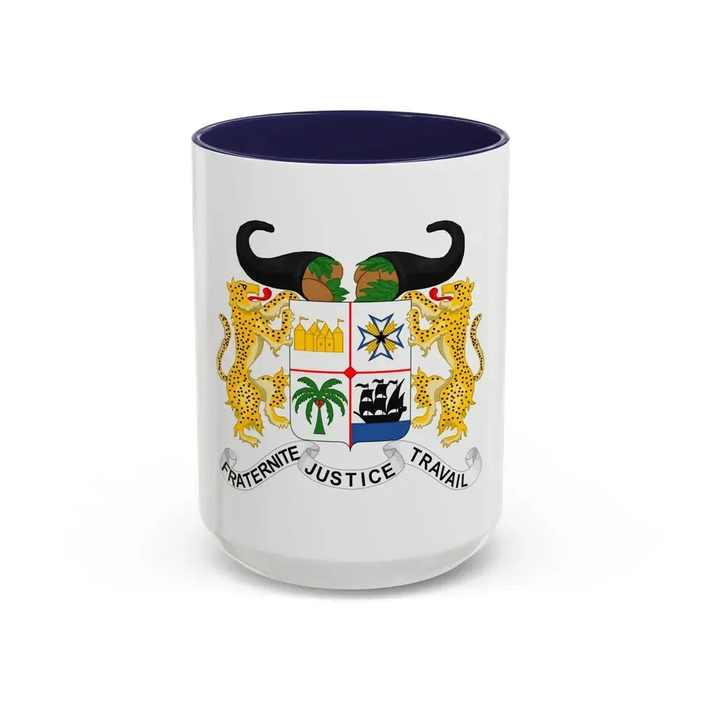 Coat of arms of Benin - Accent Coffee Mug 15oz Navy - Go Mug Yourself