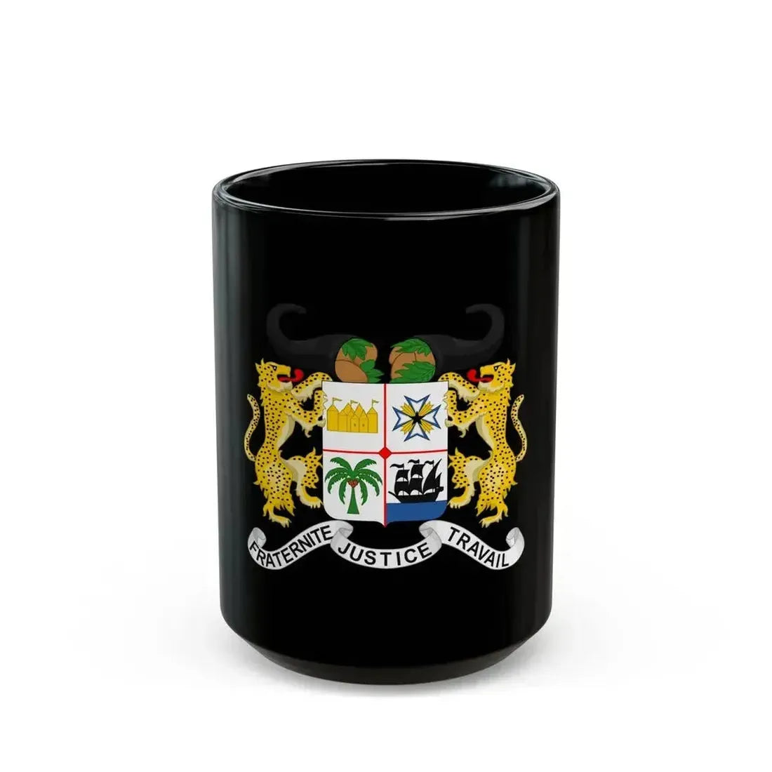 Coat of arms of Benin - Black Coffee Mug 15oz - Go Mug Yourself