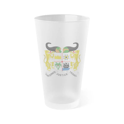 Coat of arms of Benin - Frosted Pint Glass 16oz-Go Mug Yourself