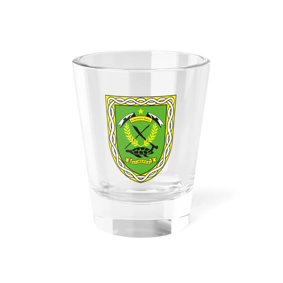 Coat of arms of Berau Regency (Indonesia) (Coat of Arms) Shot Glass 1.5oz 1.5oz - Go Mug Yourself