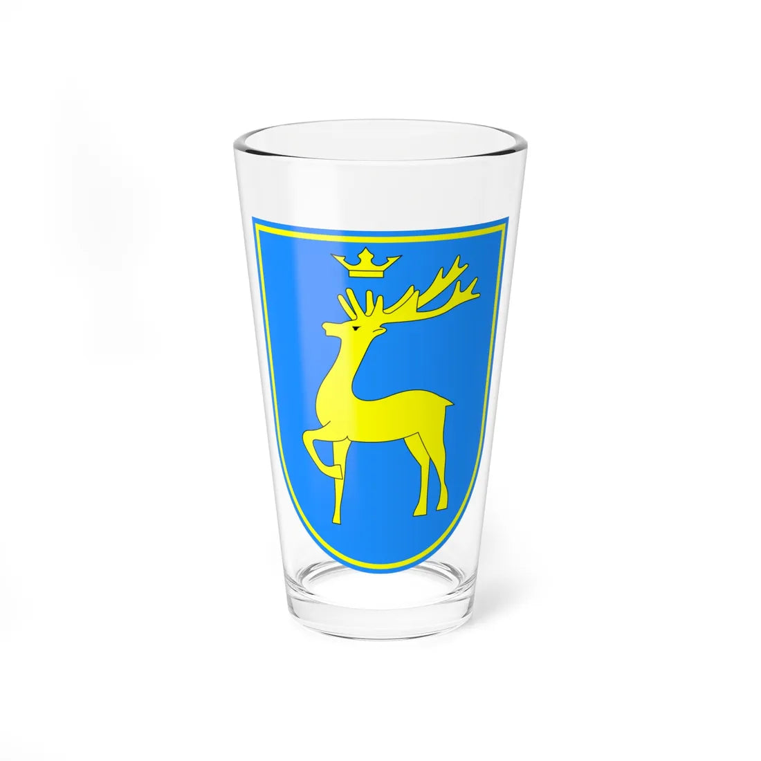 Coat of Arms of Berezhany raion (Ukraine) (Coat of Arms) Pint Glass 16oz 16oz - Go Mug Yourself