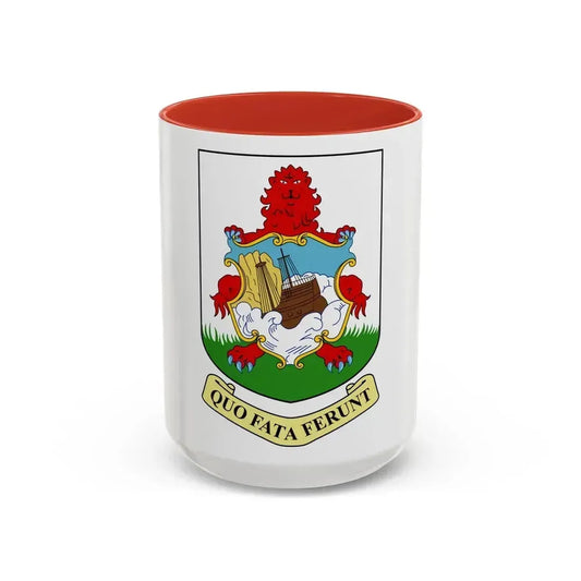 Coat of arms of Bermuda - Accent Coffee Mug 15oz Red - Go Mug Yourself
