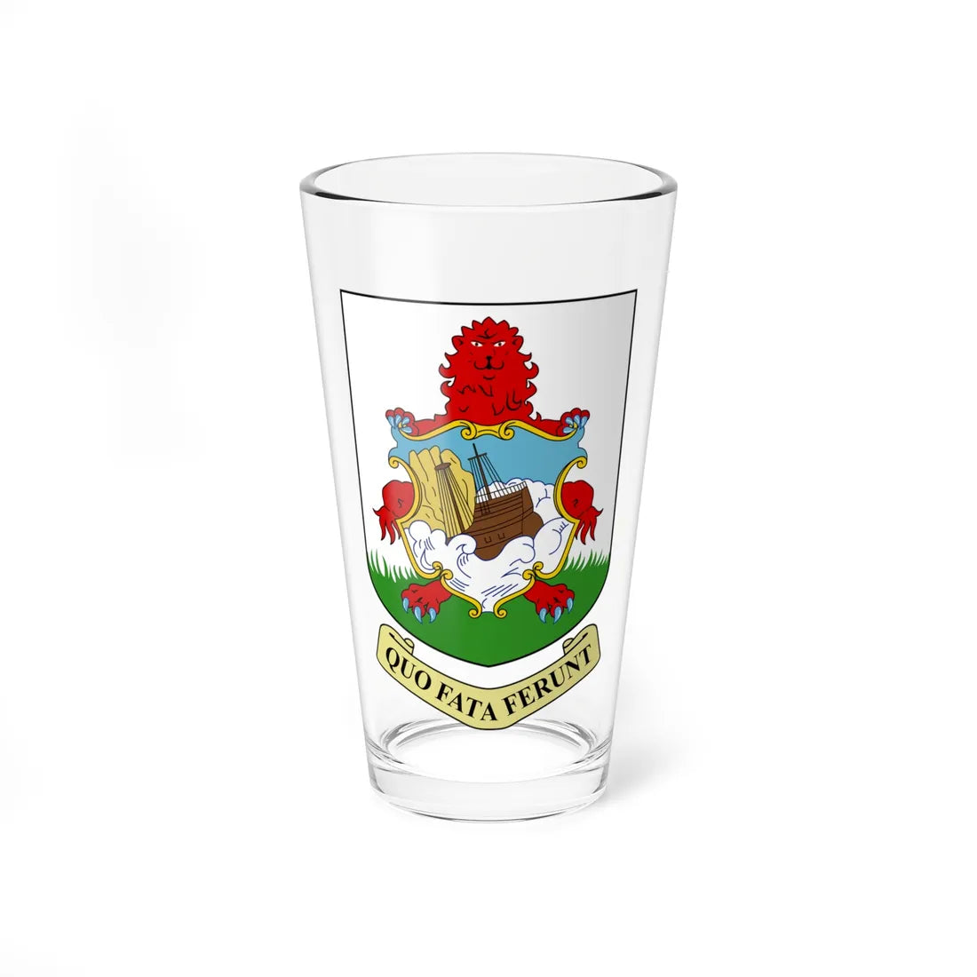 Coat of arms of Bermuda (United Kingdom) (Coat of Arms) Pint Glass 16oz 16oz - Go Mug Yourself