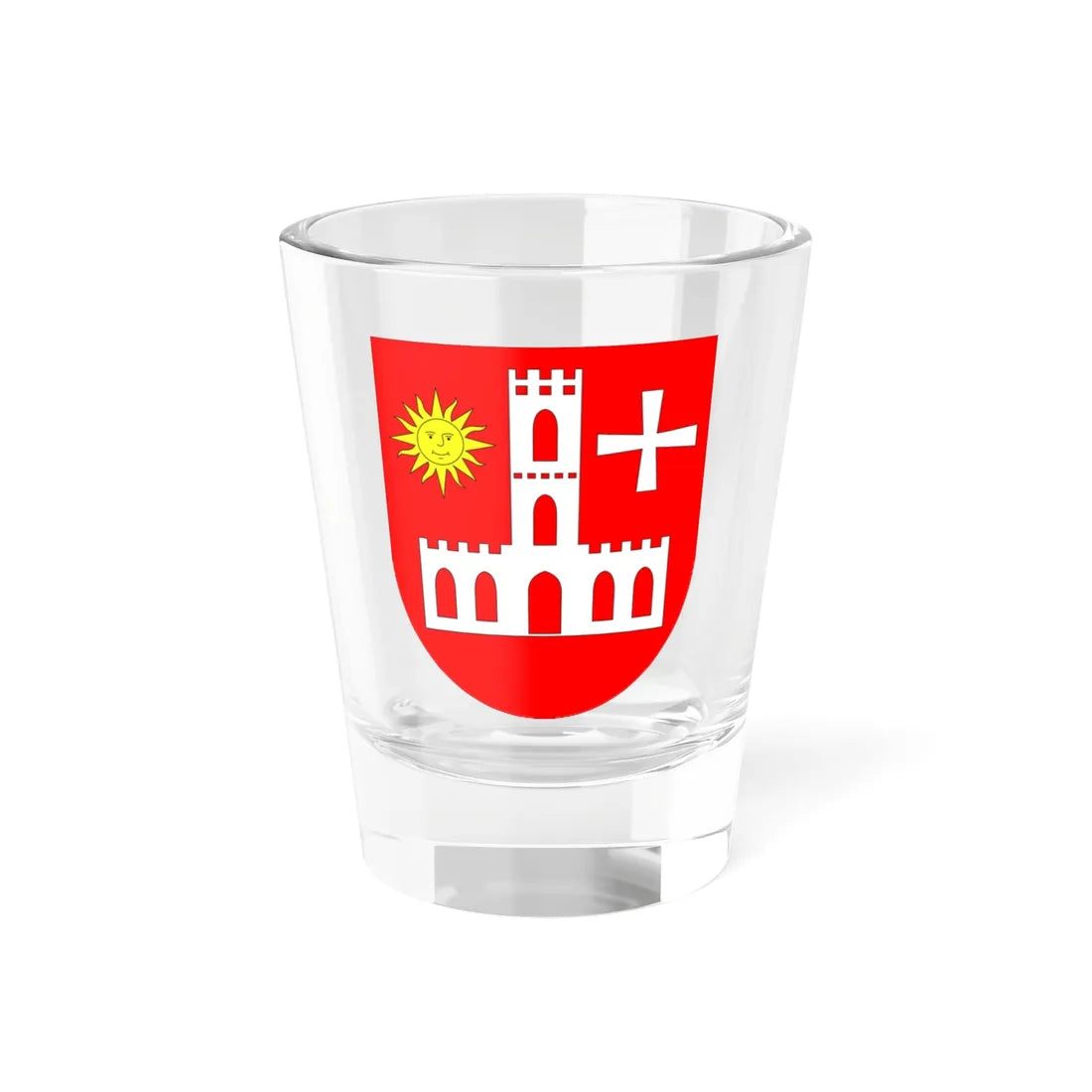 Coat of Arms of Bershad raion (Ukraine) (Coat of Arms) Shot Glass 1.5oz 1.5oz - Go Mug Yourself