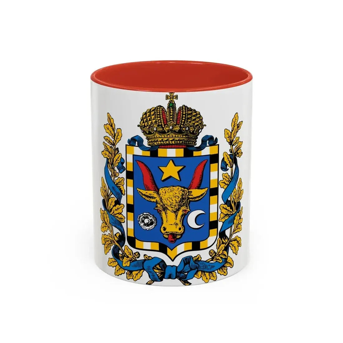 Coat of arms of Bessarabia Governorate 1878 - Accent Coffee Mug 11oz Red - Go Mug Yourself