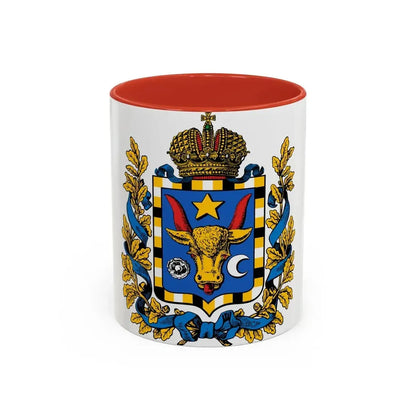 Coat of arms of Bessarabia Governorate 1878 - Accent Coffee Mug 11oz Red - Go Mug Yourself