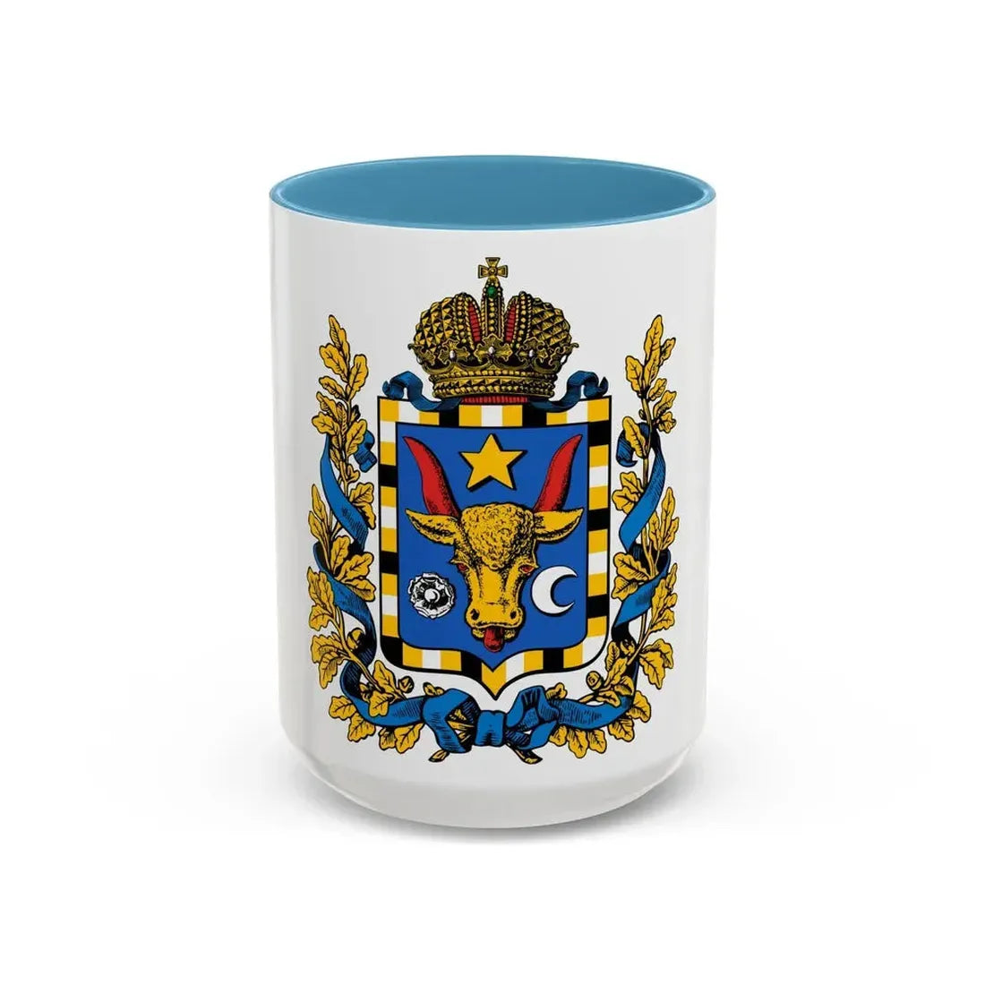 Coat of arms of Bessarabia Governorate 1878 - Accent Coffee Mug 15oz Light Blue - Go Mug Yourself