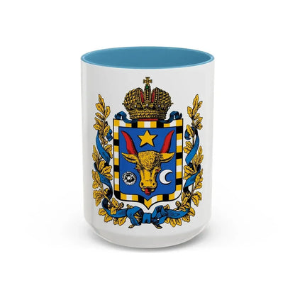Coat of arms of Bessarabia Governorate 1878 - Accent Coffee Mug 15oz Light Blue - Go Mug Yourself