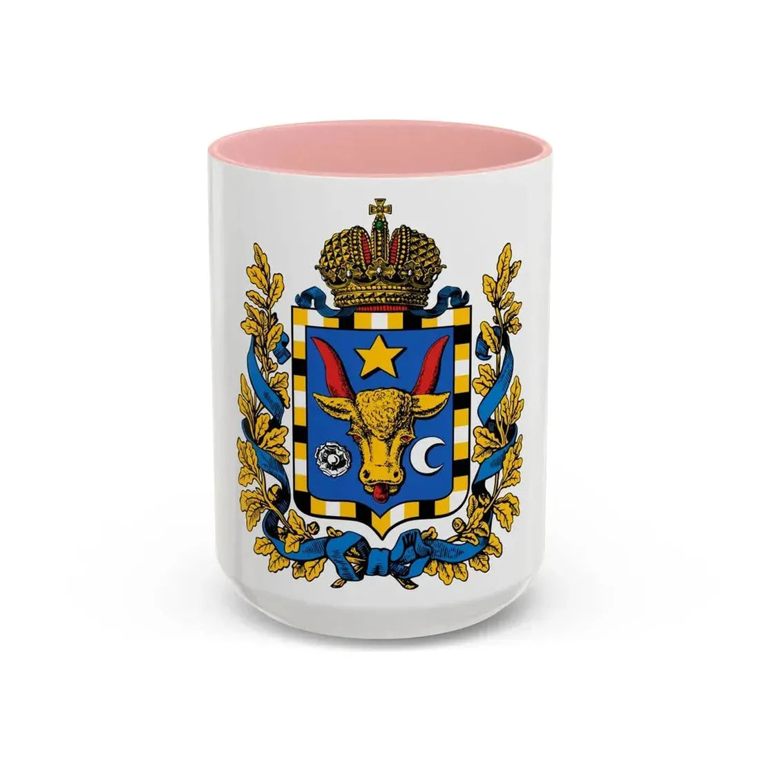 Coat of arms of Bessarabia Governorate 1878 - Accent Coffee Mug 15oz Pink - Go Mug Yourself