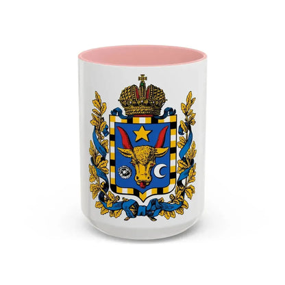 Coat of arms of Bessarabia Governorate 1878 - Accent Coffee Mug 15oz Pink - Go Mug Yourself