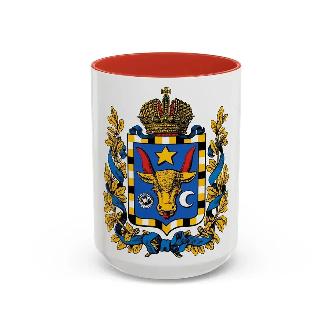 Coat of arms of Bessarabia Governorate 1878 - Accent Coffee Mug 15oz Red - Go Mug Yourself
