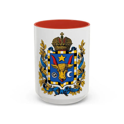 Coat of arms of Bessarabia Governorate 1878 - Accent Coffee Mug 15oz Red - Go Mug Yourself