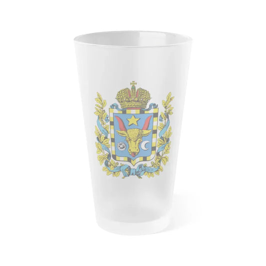 Coat of arms of Bessarabia Governorate 1878 - Frosted Pint Glass 16oz Default Title - Go Mug Yourself