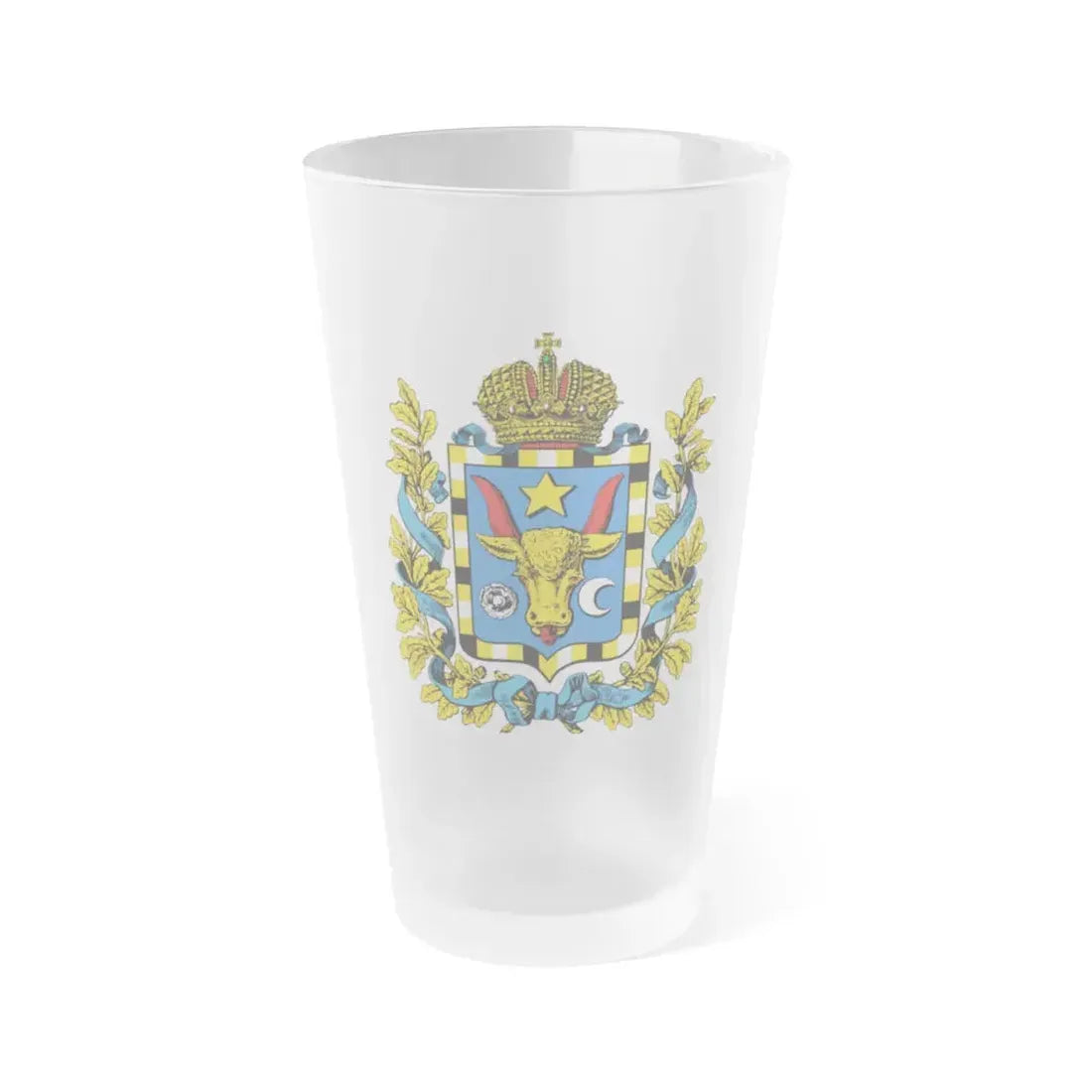 Coat of arms of Bessarabia Governorate 1878 - Frosted Pint Glass 16oz Default Title - Go Mug Yourself