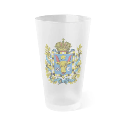 Coat of arms of Bessarabia Governorate 1878 - Frosted Pint Glass 16oz Default Title - Go Mug Yourself