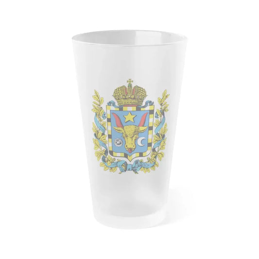 Coat of arms of Bessarabia Governorate 1878 - Frosted Pint Glass 16oz Default Title - Go Mug Yourself