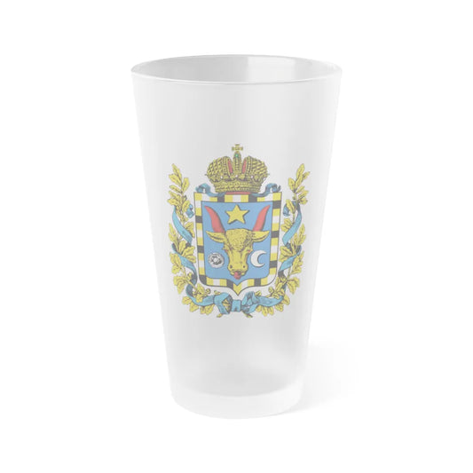 Coat of arms of Bessarabia Governorate 1878 - Frosted Pint Glass 16oz-Go Mug Yourself