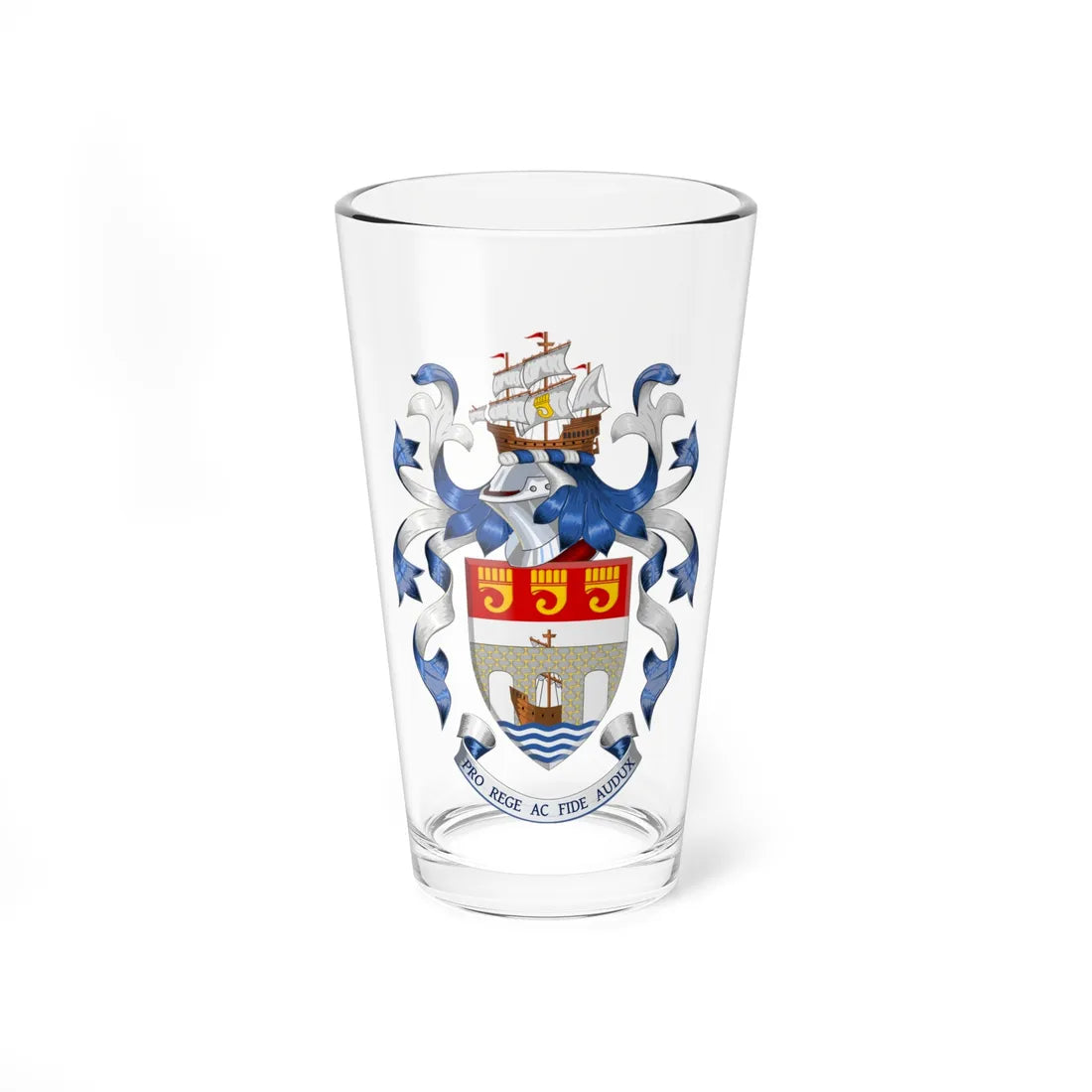 Coat of arms of Bideford Town Council (England) (Coat of Arms) Pint Glass 16oz 16oz - Go Mug Yourself