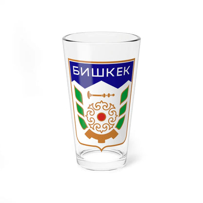 Coat of arms of Bishkek 1991-1994 (Kyrgyzstan) (Coat of Arms) Pint Glass 16oz 16oz - Go Mug Yourself