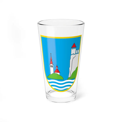 Coat of arms of Bled (Slovenia) (Coat of Arms) Pint Glass 16oz 16oz - Go Mug Yourself