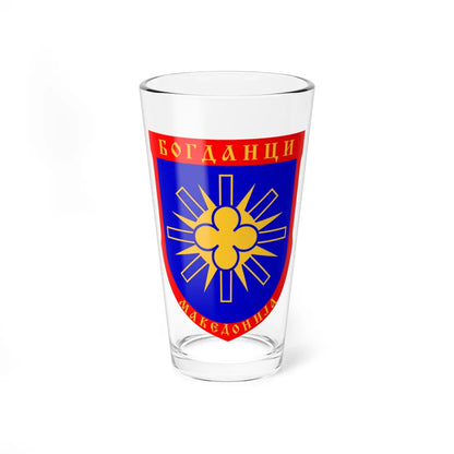 Coat of arms of Bogdanci Municipality (North Macedonia) (Coat of Arms) Pint Glass 16oz 16oz - Go Mug Yourself