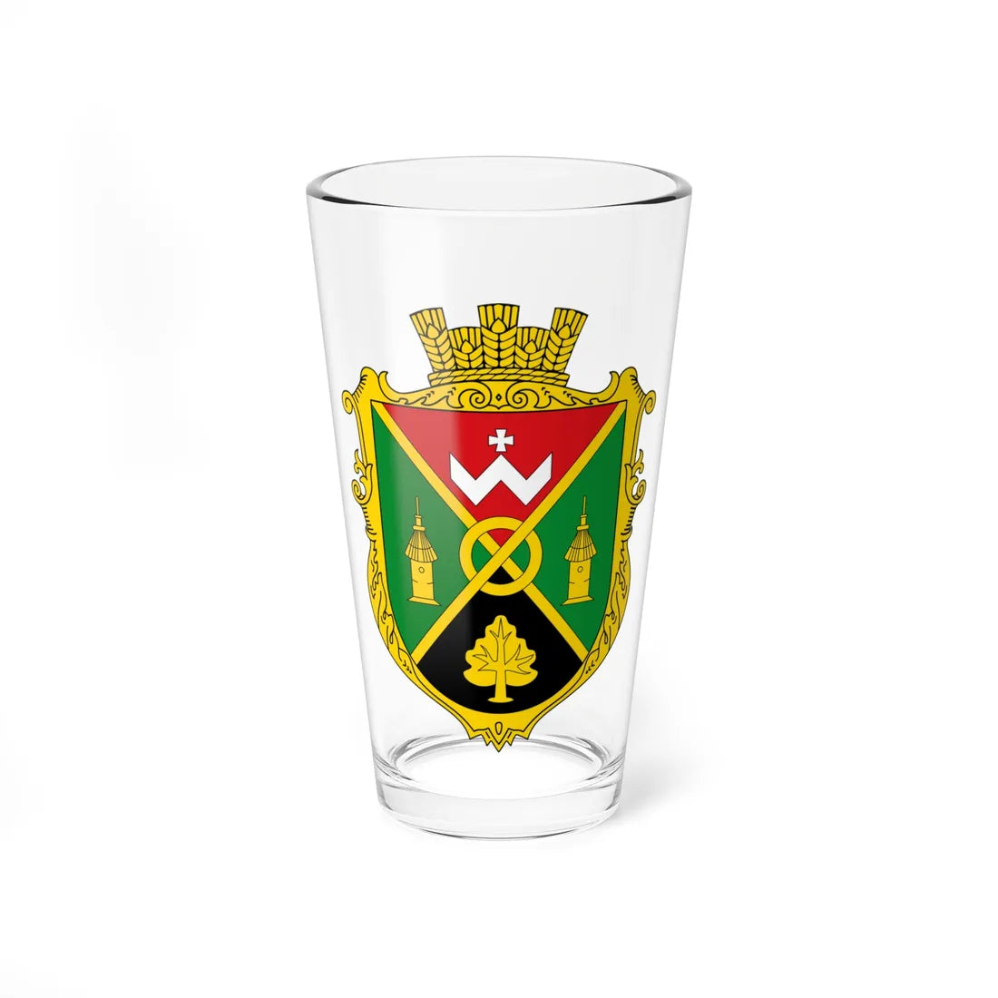 Coat of arms of Bohdanivka Subottsi Hromada (Ukraine) (Coat of Arms) Pint Glass 16oz 16oz - Go Mug Yourself
