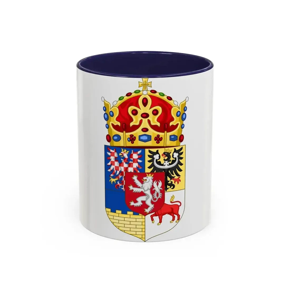Coat of arms of Bohemian Crown - Accent Coffee Mug 11oz Navy - Go Mug Yourself