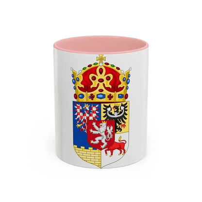 Coat of arms of Bohemian Crown - Accent Coffee Mug 11oz Pink - Go Mug Yourself