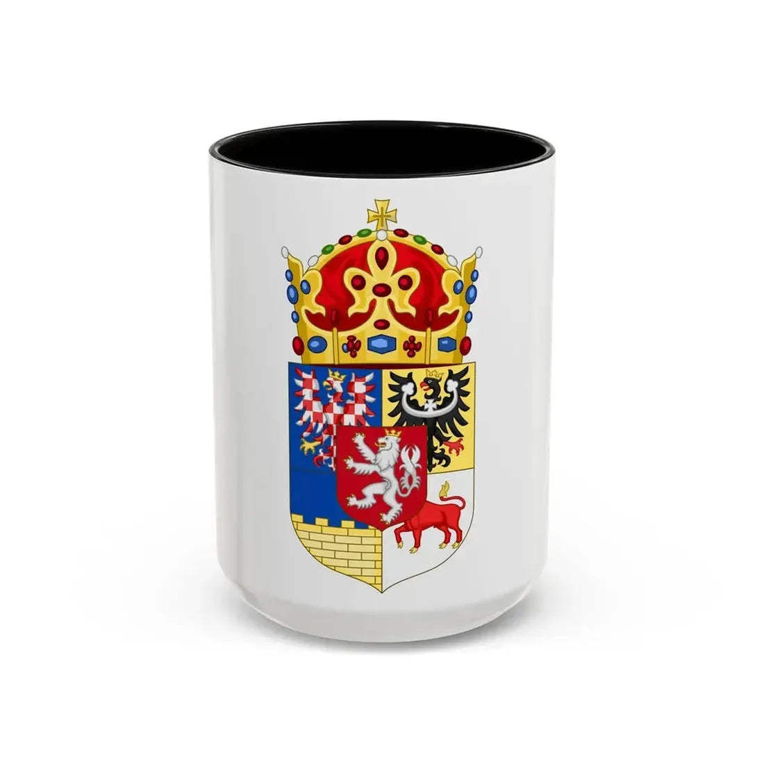 Coat of arms of Bohemian Crown - Accent Coffee Mug 15oz Black - Go Mug Yourself