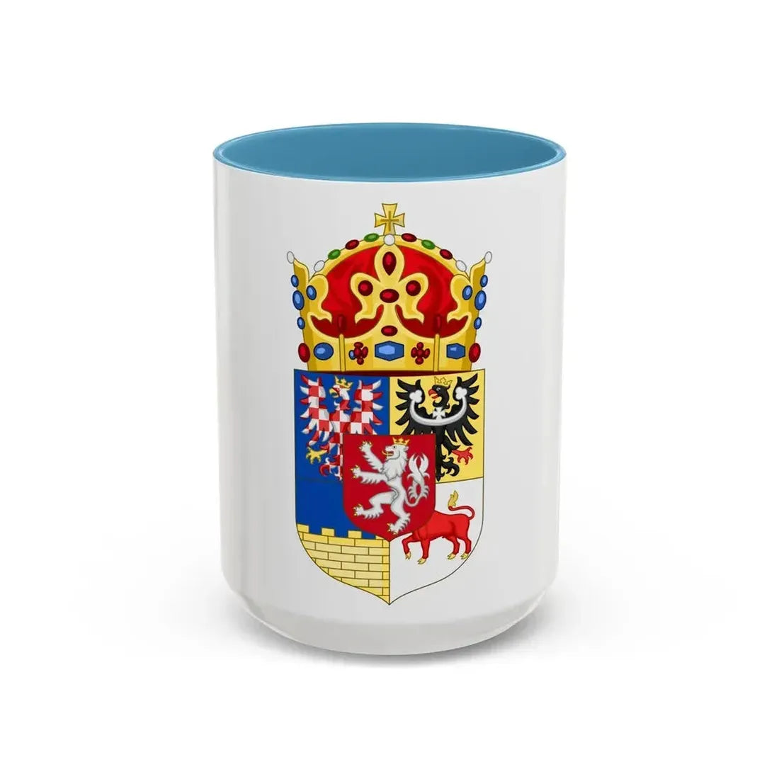 Coat of arms of Bohemian Crown - Accent Coffee Mug 15oz Light Blue - Go Mug Yourself