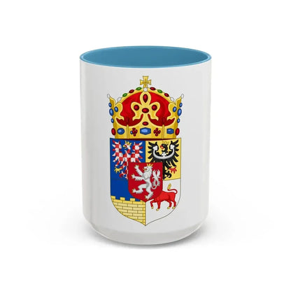 Coat of arms of Bohemian Crown - Accent Coffee Mug 15oz Light Blue - Go Mug Yourself
