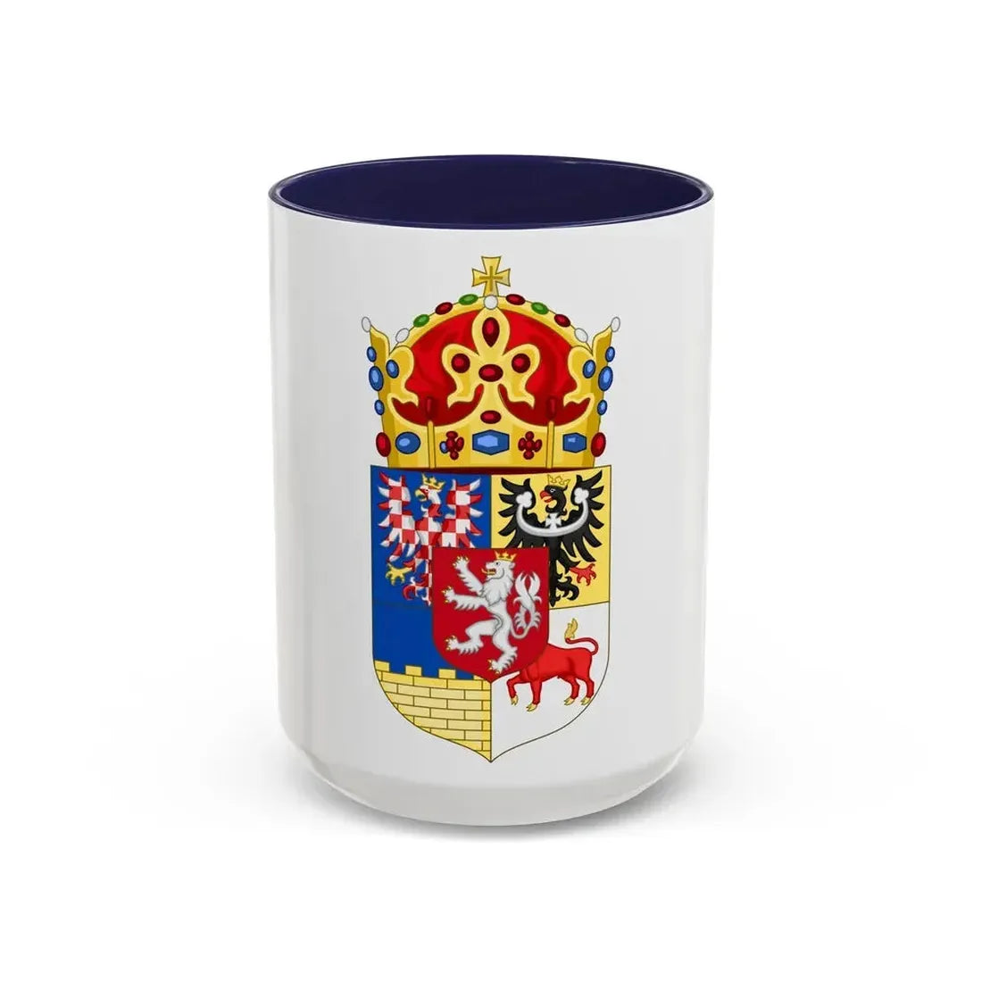 Coat of arms of Bohemian Crown - Accent Coffee Mug 15oz Navy - Go Mug Yourself