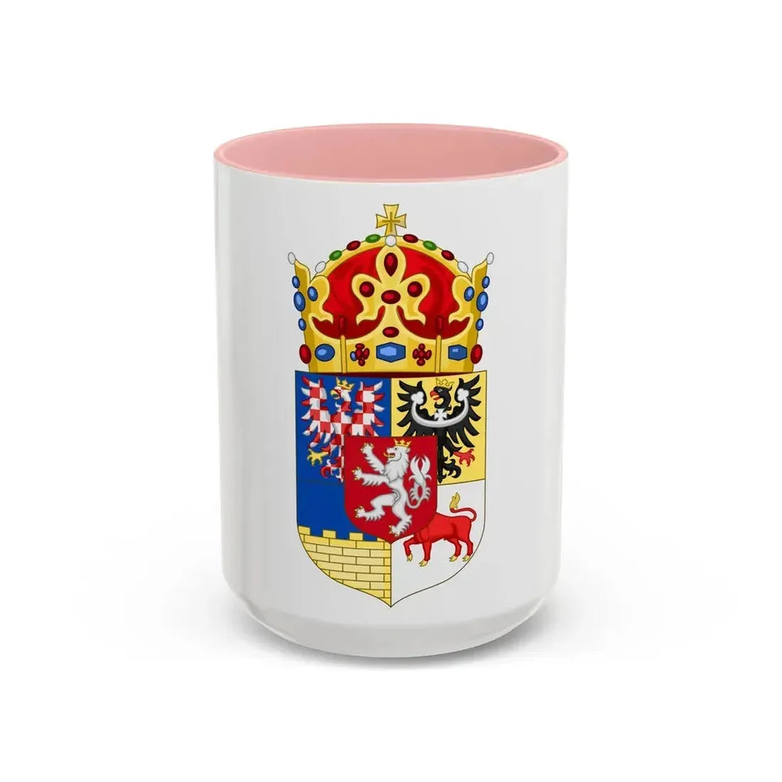 Coat of arms of Bohemian Crown - Accent Coffee Mug 15oz Pink - Go Mug Yourself
