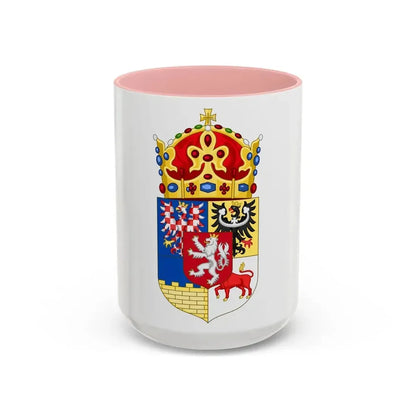 Coat of arms of Bohemian Crown - Accent Coffee Mug 15oz Pink - Go Mug Yourself
