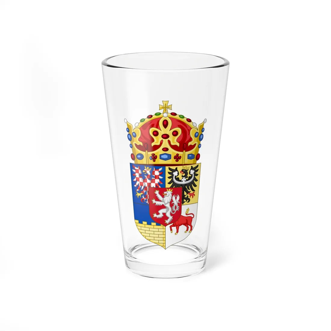 Coat of arms of Bohemian Crown (Czech Republic) (Coat of Arms) Pint Glass 16oz 16oz - Go Mug Yourself