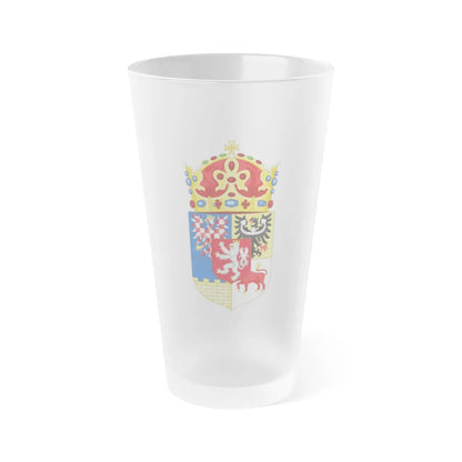 Coat of arms of Bohemian Crown - Frosted Pint Glass 16oz-16oz-Frosted-Go Mug Yourself