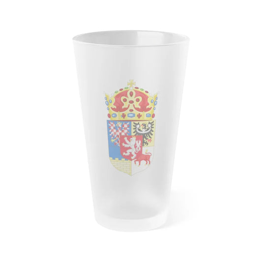 Coat of arms of Bohemian Crown - Frosted Pint Glass 16oz-16oz-Frosted-Go Mug Yourself