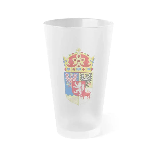 Coat of arms of Bohemian Crown - Frosted Pint Glass 16oz 16oz Frosted - Go Mug Yourself