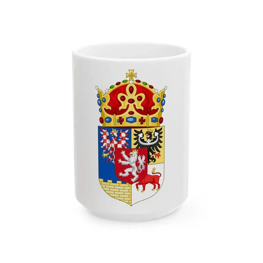 Coat of arms of Bohemian Crown - White Coffee Mug 15oz - Go Mug Yourself