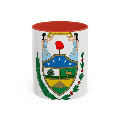 Coat of arms of Bolivia (1825) - Accent Coffee Mug 11oz Red - Go Mug Yourself