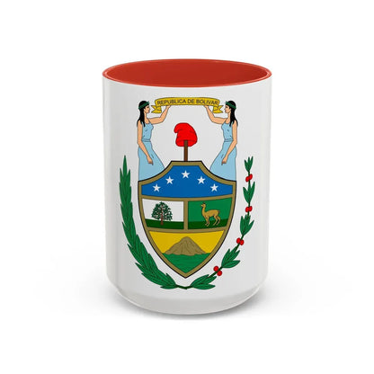 Coat of arms of Bolivia (1825) - Accent Coffee Mug 15oz Red - Go Mug Yourself