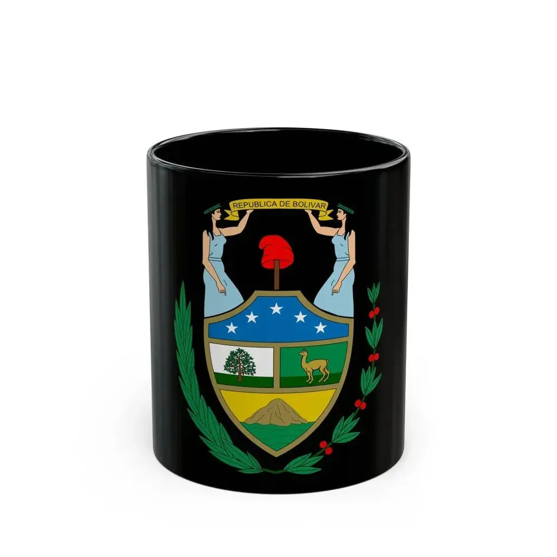 Coat of arms of Bolivia (1825) - Black Coffee Mug 11oz - Go Mug Yourself
