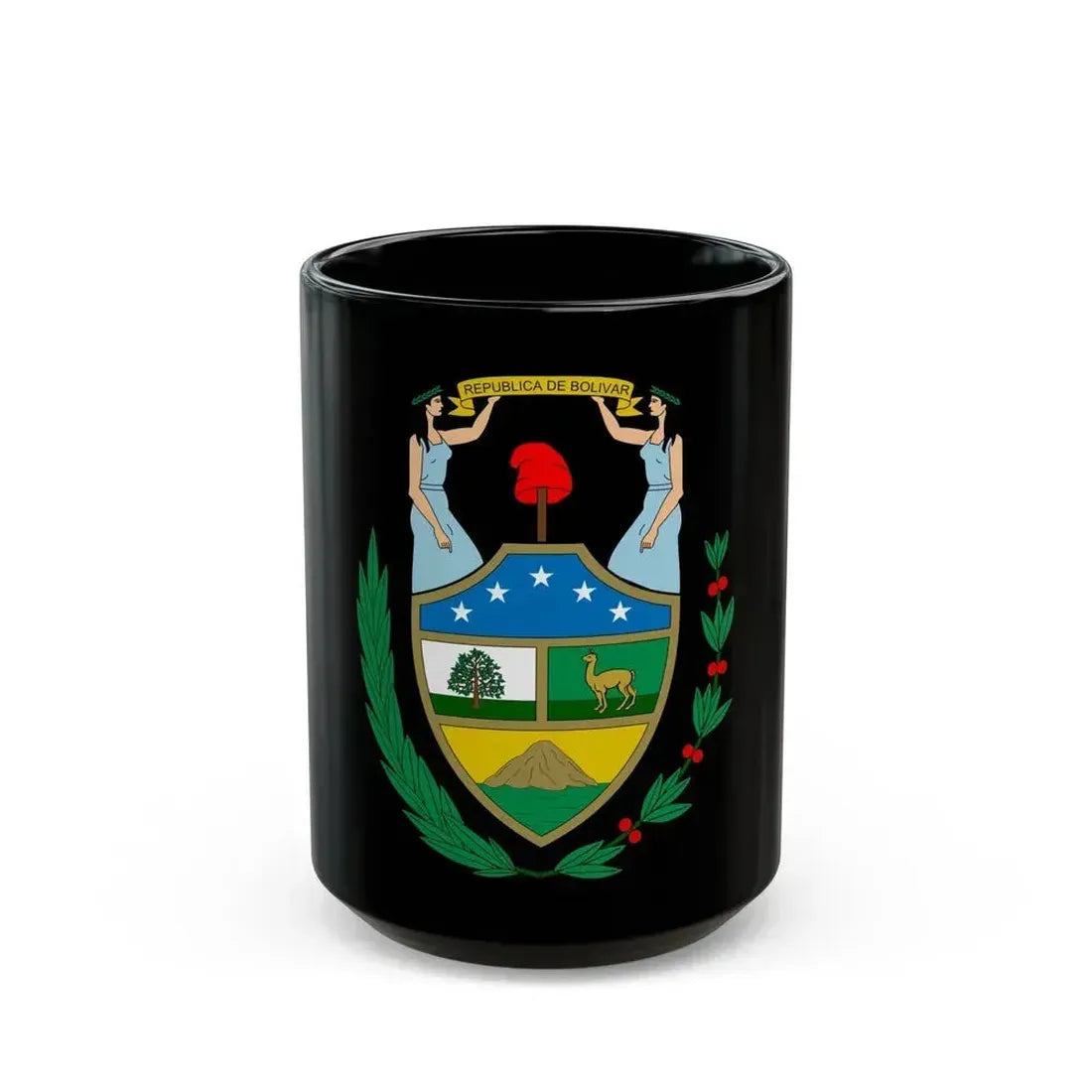 Coat of arms of Bolivia (1825) - Black Coffee Mug 15oz - Go Mug Yourself